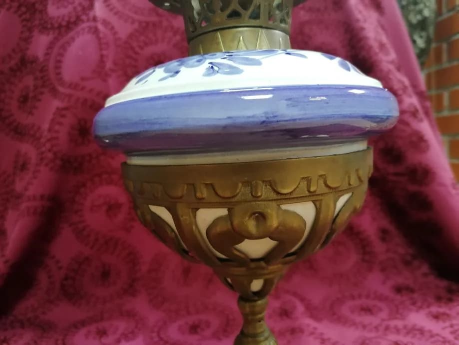 Art Deco lampa od bronce i keramike 2