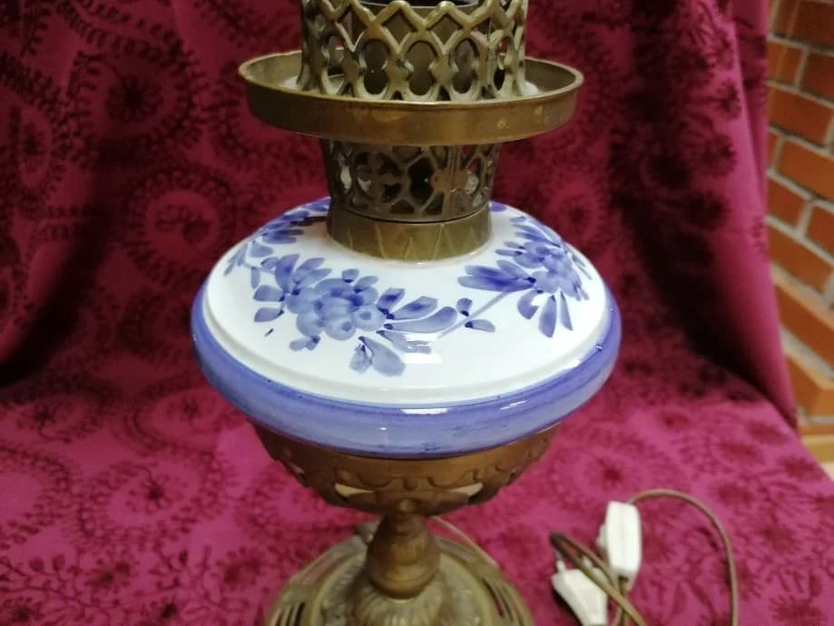 Art Deco lampa od bronce i keramike 3