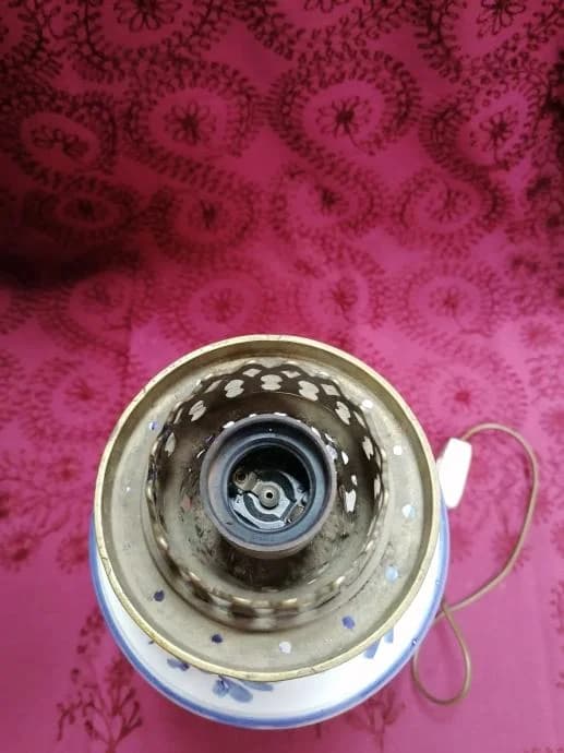 Art Deco lampa od bronce i keramike 4