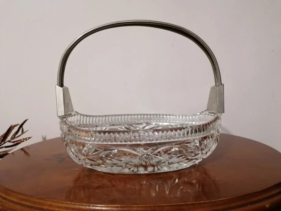Art Deco voćarica od kristala s brušenim detaljima 3