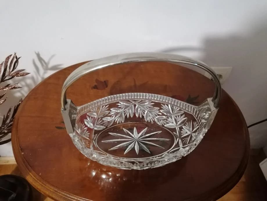 Art Deco voćarica od kristala s brušenim detaljima 5