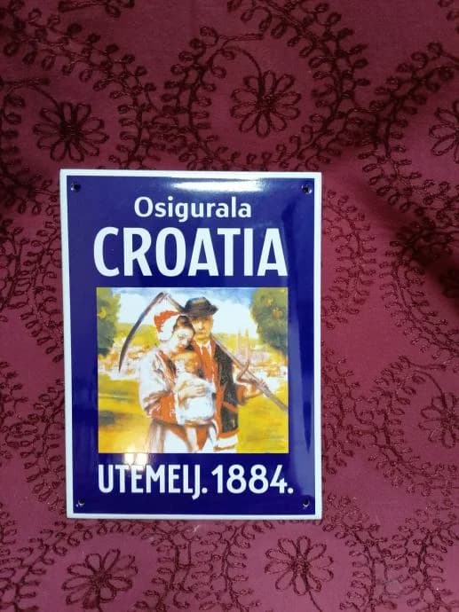 Emajlirana tabla Croatia osiguranja od emajla