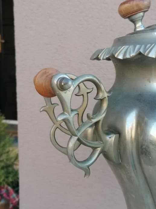 Ruski samovar na ugljen od niklanog mesinga 3
