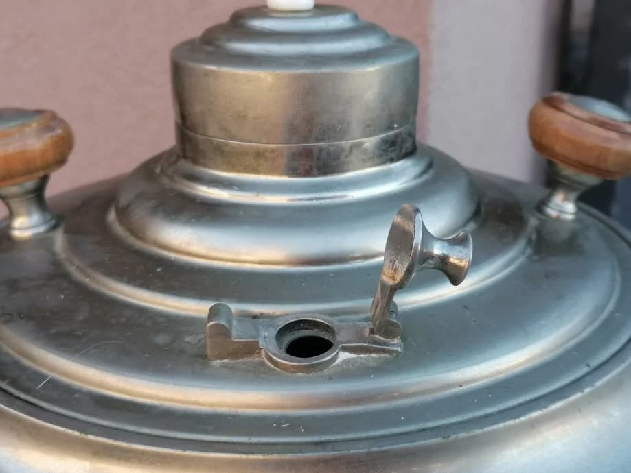 Ruski samovar na ugljen od niklanog mesinga 6