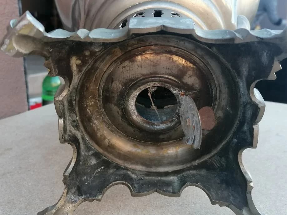 Ruski samovar na ugljen od niklanog mesinga 9