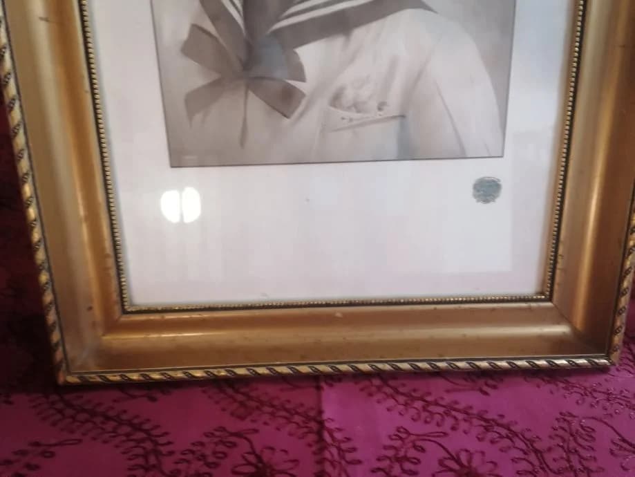 Stara fotografija u antik okviru sa staklom od stakla i papira 4
